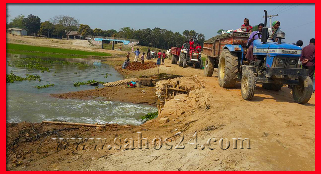 শিবগঞ্জে পাগলা নদীতে পানি বৃদ্ধি : অবৈধ বাঁধ উচ্ছেদ